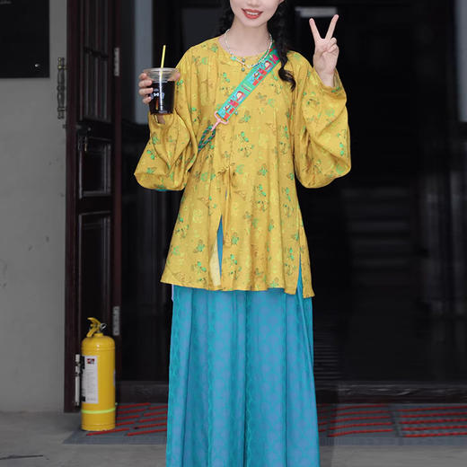 裁缝学苑AS647明制汉服上衣圆领衫阔腿裤纸样女装两件套装样板图纸 商品图1