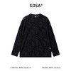 SDSA男装2026新款高贵轻奢时尚植绒荆棘植绒网纱圆领长袖T恤百搭 商品缩略图0