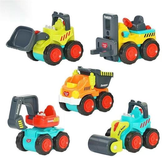 汇乐工程口袋车模型（挖掘机 搅拌车 压路机 叉车 推土机 翻斗车）1套6辆D305 商品图2