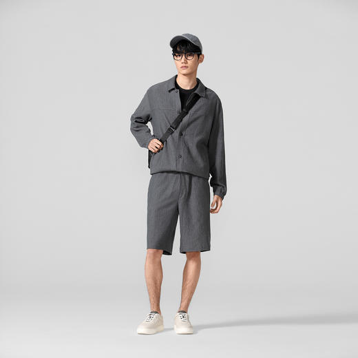 【9.5折】5楼威可多灰色莱赛尔休闲褶皱肌理外套VRW26165830吊牌价1650活动价1567 商品图1