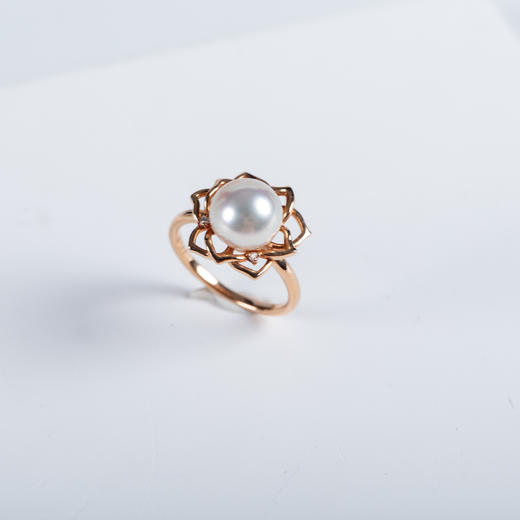 ⁶孤品：【akoya珍珠】钻石18K金戒指，8-8.5MM，编号JZG84，指圈11#，48小时鉴赏期——SS06-CR-YMZZ【HOT】 商品图1