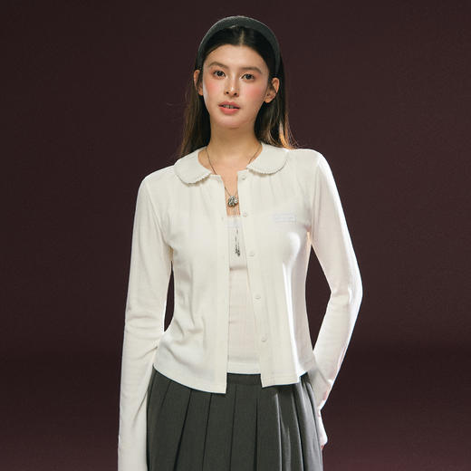 Ariseism 美式复古白色长袖上衣吊带背心套装女春季新款两件套 商品图1