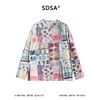SDSA男装2026新款高贵轻奢水彩拼贴抽象网纱圆领长袖T恤百搭舒适 商品缩略图0