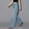 西遇高街复古2026春新款女水洗高腰显瘦垂感阔腿裤直筒牛仔裤H0060234 商品缩略图3