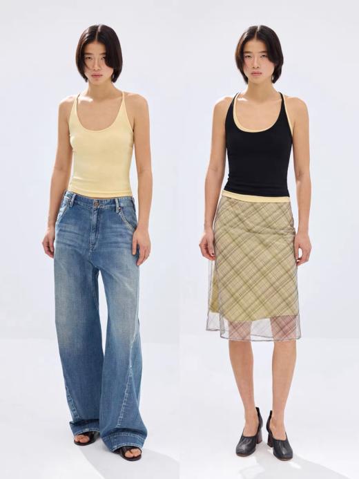 Simple Project/Y2671/大U领莫代尔精棉肌理吊带背心 商品图0