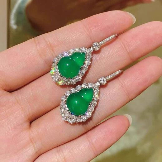 【天然玉髓】葫芦耳饰 商品图0