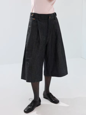 Simple Project/K26400/轻磅苎麻靛蓝原色七分牛仔裤