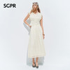 【SGPR】奶油白色半身裙2026年夏季新款高腰压褶半裙镂空蕾丝长裙(货号:MU80SK016) 商品缩略图1