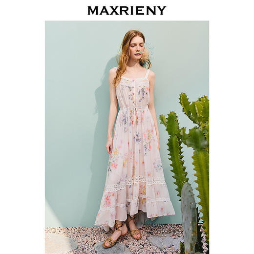 【主题纪念款】MAXRIENY仲夏花园吊带裙伞摆连衣裙收腰长裙气质感(货号:MT86DR002) 商品图1