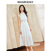 MAXRIENY千金名媛风连衣裙2024夏季新款高腰节收褶无袖挂脖裙子(货号:MS85DR011) 商品缩略图1