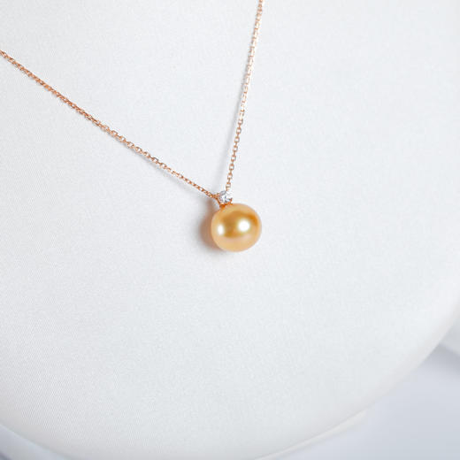⁶孤品：【南洋金珍珠】18K金钻石吊坠，10.5MM，编号DZS17，送银链，出证书，48小时鉴赏期——SS06-CR-YMZZ【HOT】 商品图0