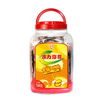 波力海苔脆片儿童休闲零食即食紫菜芝麻夹心脆罐装144克（约72包） /休闲食品 /海味零食 /海苔 商品图1