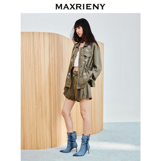 【商场同款-春游记】MAXRIENY金属环本布腰带花苞短裤25夏波嬉风(货号:MC86PA006) 商品图2