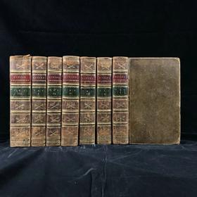 含藏书票！1800-1801年 提图斯·李维《罗马史》残篇（全7卷） 全真皮精装32开