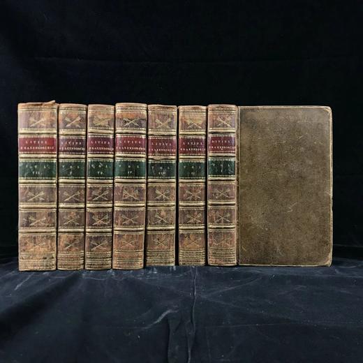 含藏书票！1800-1801年 提图斯·李维《罗马史》残篇（全7卷） 全真皮精装32开 商品图0