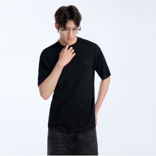 NPC潮牌宽松简约纯色圆领短袖T恤绵羊毛混纺男女春夏上新NP61TE33 商品图3