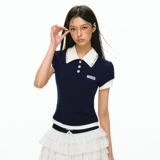 Ariseism 美式复古短袖上衣蛋糕裙短裙套装女夏两件套 商品图1