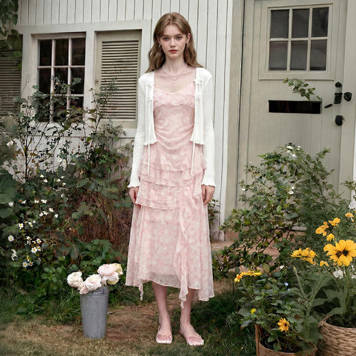 西遇系带冰丝针织开衫女2026夏季薄款外搭空调罩衫长袖披肩上衣H0060250 商品图1