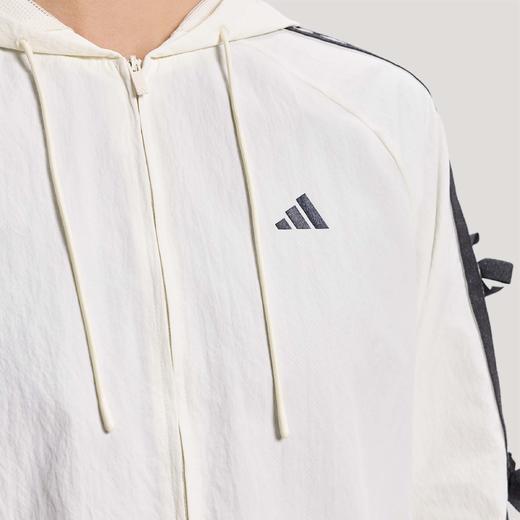 Adidas阿迪达斯DANCE LONG LENGTH JACKET 三条纹舞动系列拒水蝴蝶结运动休闲连帽夹克早春薄外套 商品图5