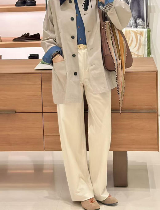 330-5自留 小禾渠道圆正 侧缝前移 丝棉麻 斜纹针织布 柔滑垂坠 巨好穿直筒裤 可穿薄底鞋 商品图10