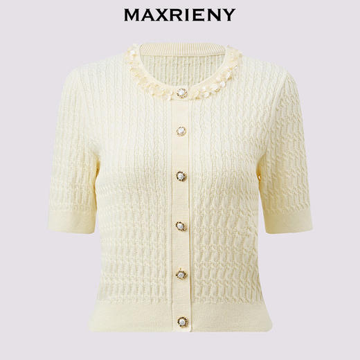 【商场同款-小雏菊系列】MAXRIENY复古宫廷扭绳毛衫淡人穿搭上衣(货号:MC86SW032) 商品图4