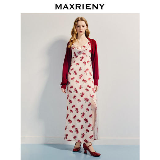 【商场同款-浅春系穿搭】MAXRIENY浪漫复古长袖披肩外套女开衫(货号:MC86JA048) 商品图1