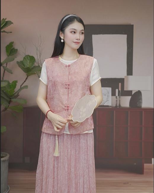 司歌国风穿搭提花马甲真丝上衣复古优雅T93G8008 商品图3