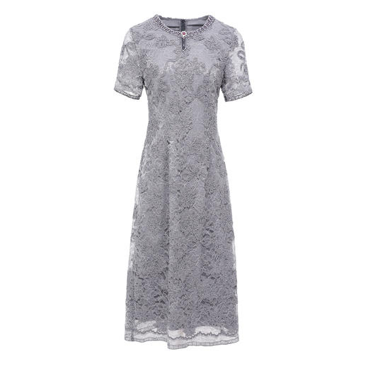 「高货deo」全新升级【铂金会员468/天猫629/差价161】(41922)洛诗琳重工手工钉珠连衣裙2026夏季优雅蕾丝通勤修身裙 商品图4