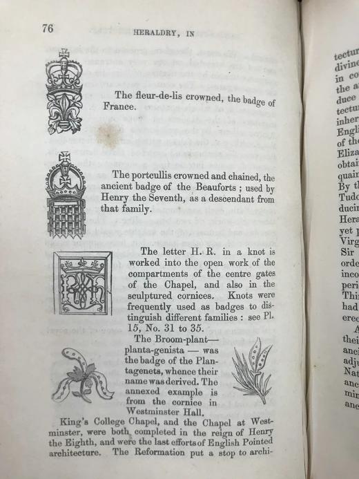 1845年 休·克拉克《纹章学导论》 48幅版画插图 漆布精装36开 商品图12