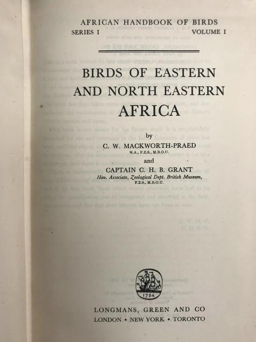 1952年 东非与东北非鸟类图鉴（全2卷） 数百幅插图 漆布精装大32开 商品图2