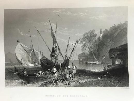约19世纪中期 博斯普鲁斯之美 巴特利特近百幅风景版画 真皮精装16开 商品图8