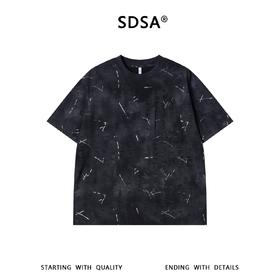 SDSA男装2026新款高贵轻奢潮牌扎染滴胶圆领短袖T恤百搭舒适上衣