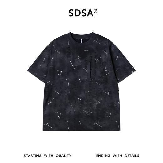 SDSA男装2026新款高贵轻奢潮牌扎染滴胶圆领短袖T恤百搭舒适上衣 商品图0