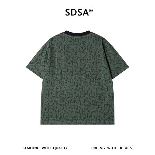 SDSA男装2026新款高贵轻奢美式复古几何链条满印短袖T恤百搭时尚 商品图4