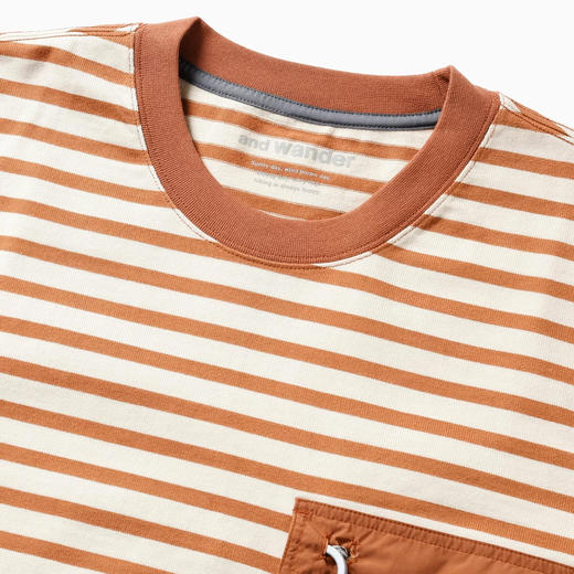 and wander stripe pocket SS T 男女条纹圆领短袖口袋T恤 商品图1
