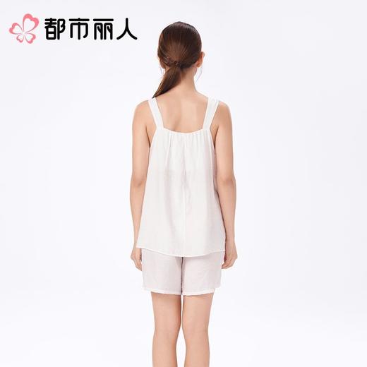 都市丽人睡衣女士睡衣薄家居服梭织布睡衣女士梭织棉套装吊带短裤可外穿LHC2E4 商品图2