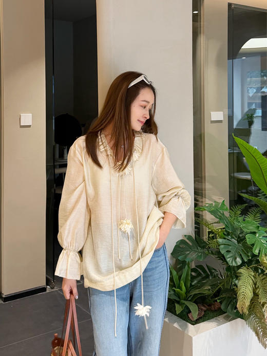 du家she计款天丝ya麻混纺衬衫|上身绝美，气质直接拉满 商品图6