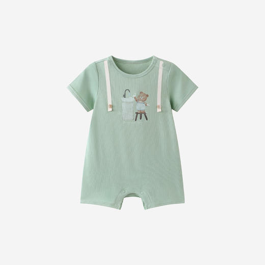 英氏婴儿衣服夏季男宝宝短袖连身衣卡通印花可爱薄款连体衣休闲 商品图4