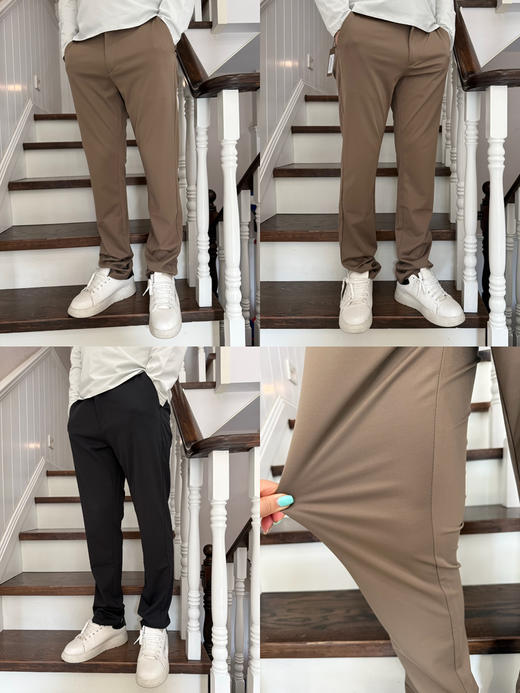 330-6 lp新款 春夏免烫抗皱男士商务休闲长裤 松紧腰 柔滑垂坠 老朱176/150穿32码很理想 商品图0