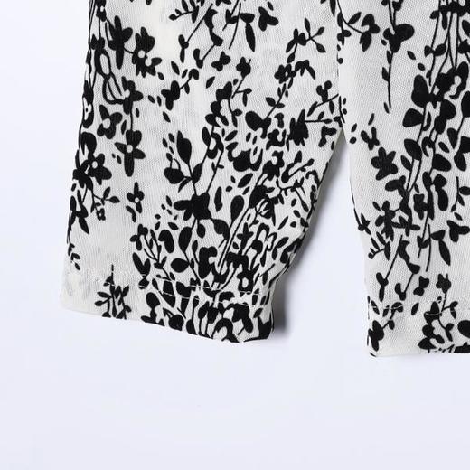 SDSA男装2026新款高贵轻奢潮牌透气撞色植绒花卉设计圆领长袖T恤 商品图2