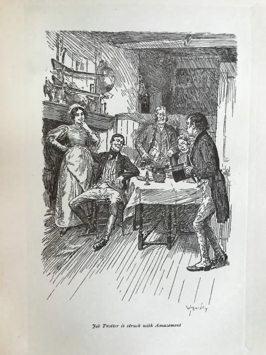 1901年 狄更斯《匹克威克俱乐部》 8幅插图 漆布精装大32开 商品图7
