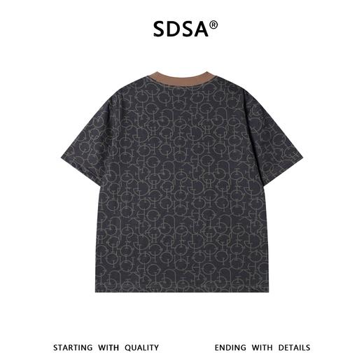 SDSA男装2026新款高贵轻奢美式复古几何链条满印短袖T恤百搭时尚 商品图4