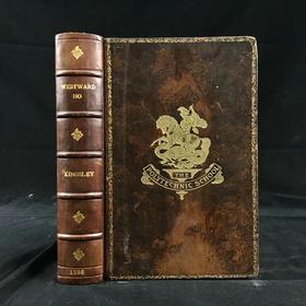 1896年 查尔斯·金斯莱《西行记》 董桥喜欢的C.E.布洛克50幅插图 全真皮精装32开