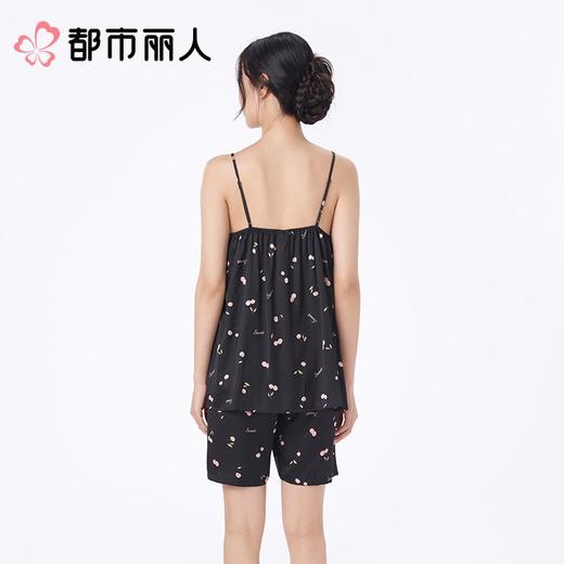 都市丽人睡衣女士睡衣薄家居服冰雪丝印花睡衣女士丝质吊带套装有杯垫吊带短裤LHC2D8 商品图2
