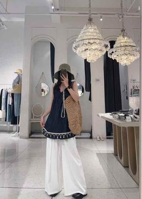 【门店同款】ENJOY夏季“可露丽”流苏V领短裙 163298251