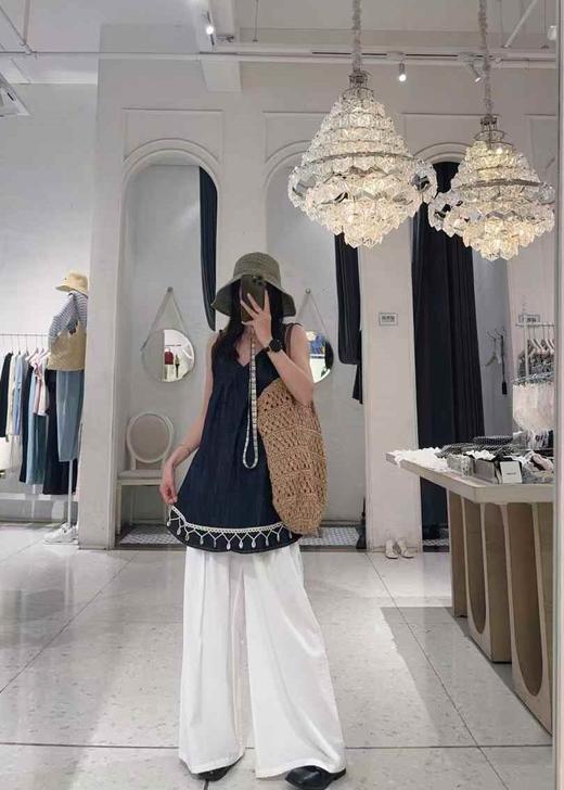 【门店同款】ENJOY夏季“可露丽”流苏V领短裙 163298251 商品图0