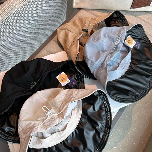 雀说赵露思同款防晒帽黑胶大檐防紫外线鸭舌帽女夏薄款遮阳帽子渔夫帽WAL 商品图2