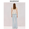 MAXRIENY立体绣花衬衫2026年春季新款无袖V领衬衣米白色收腰上衣(货号:MF80TP004) 商品缩略图3