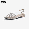 【上新】MIO米奥时装凉鞋2026夏季新款尖头低跟优雅闪钻织带后空凉鞋女鞋M262226015 商品缩略图1