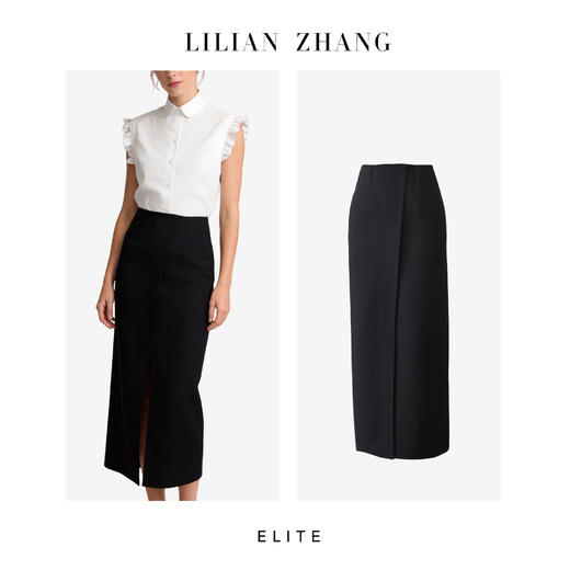 E“定制”——静奢风 ——都市摩登——风尚之选——前后开叉长半裙 2403023 商品图0